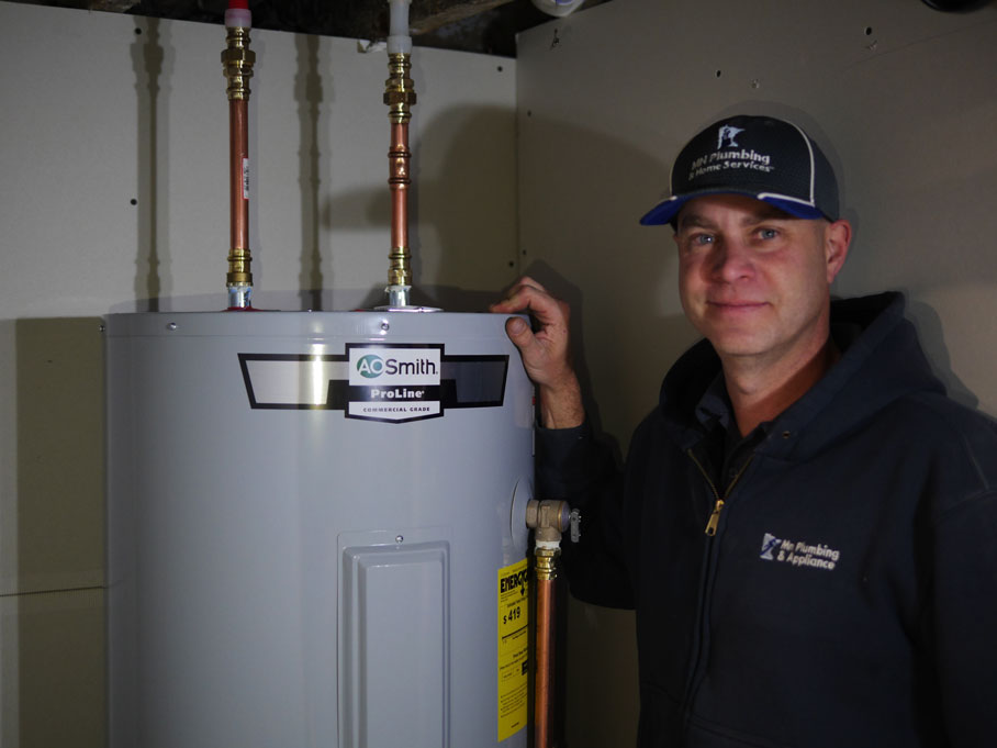 plumber after hot water heater installation