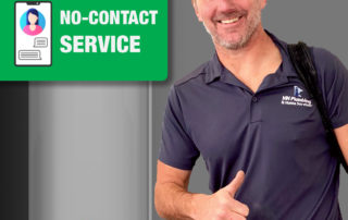 Man Holding a Thumb Up for No Contact Service